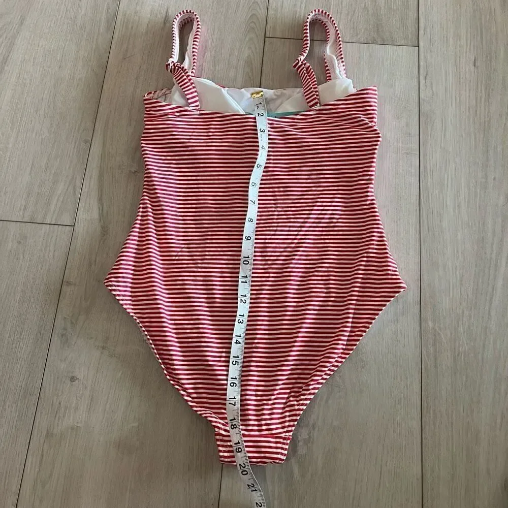 Sea level SORRENTO STRIPE SQUARE NECK ONE PIECE - RED size 6